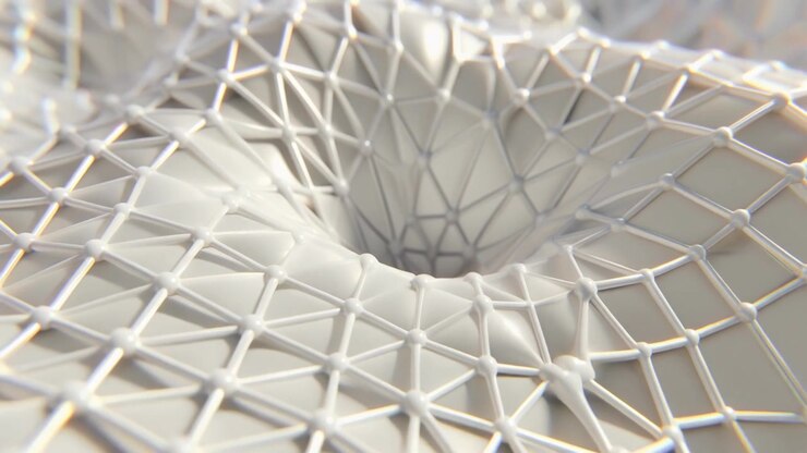 Abstract White Geometric Mesh Surface with Pulsing Motion