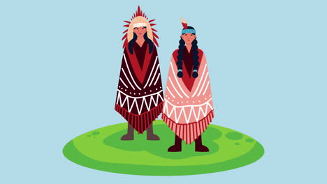 indigenus couple ethnicity in grass