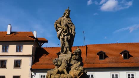 statue of vitus on charles bridge in prague, czech republic