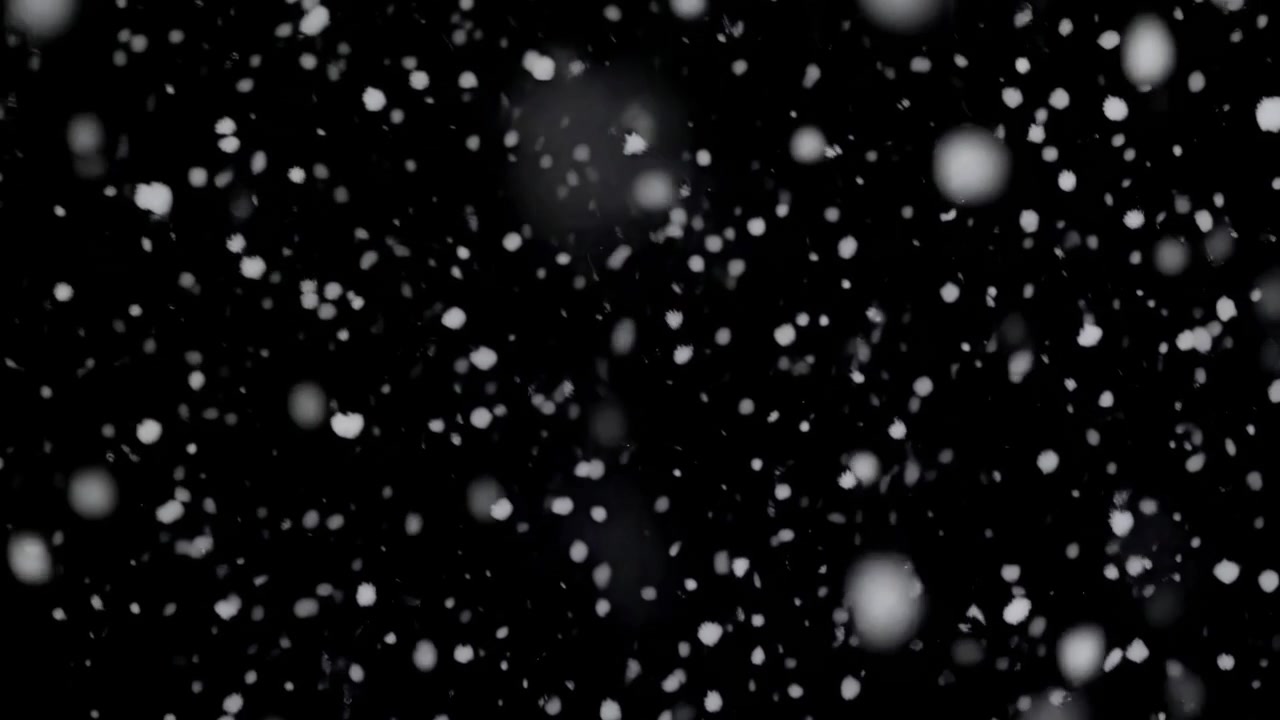 Heavy Snowflakes Falling Against a Dark Background