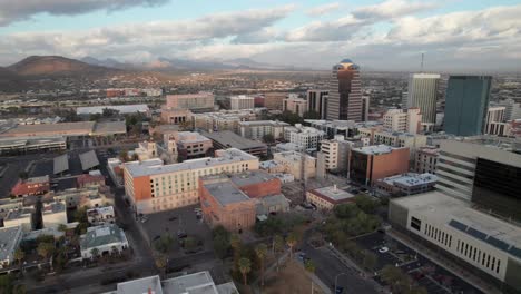 high aerial of downtown tucson, arizona skyline, 4k