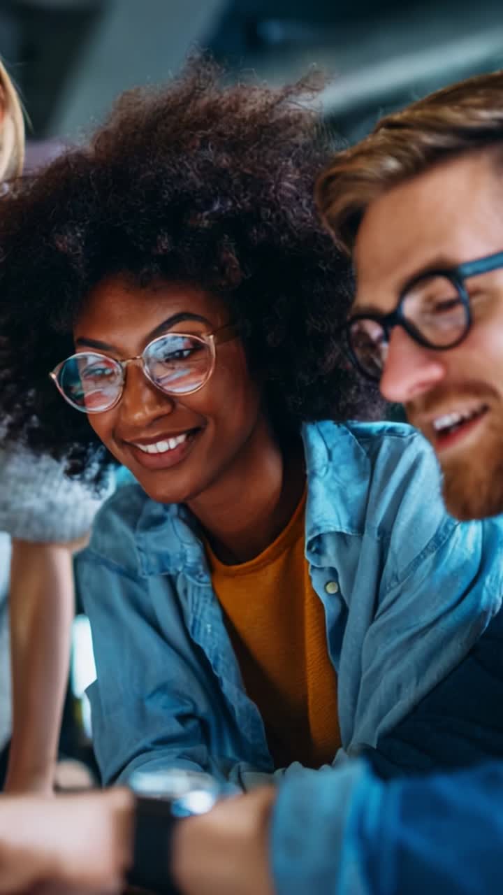 Collaborative Creativity: Engaged Individuals Working Together in a Bright, Modern Space with Focused Attitude and Joyful Expressions