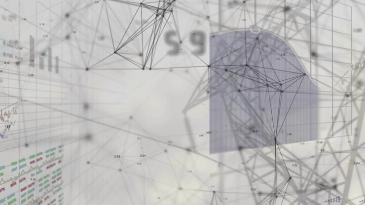 Animation of network of connections over data processing