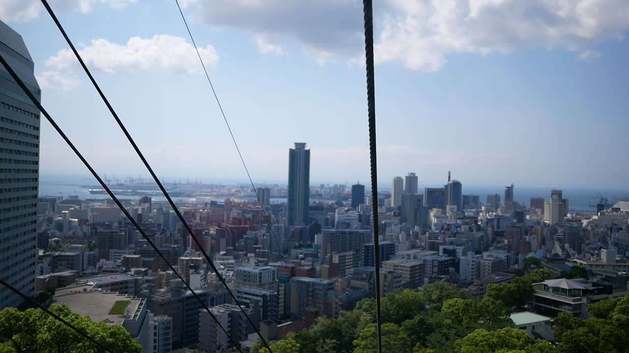 vista de la ciudad desde el teleférico de kobe, japón.