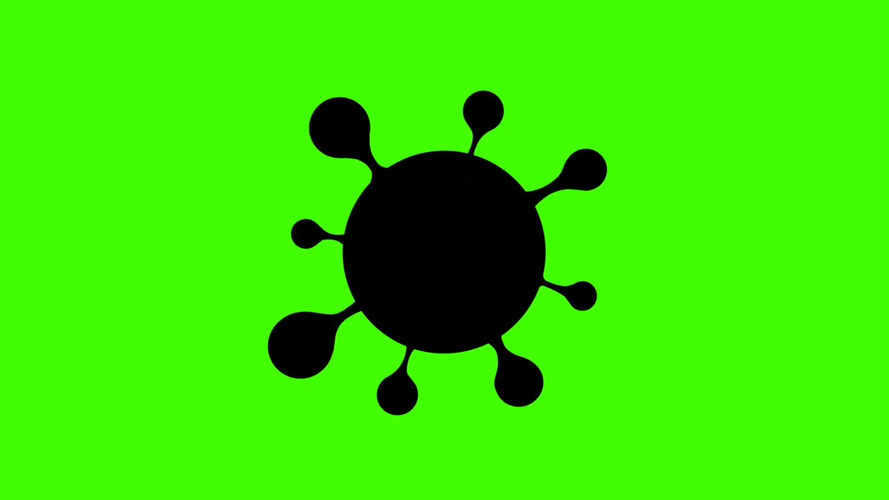 코로나바이러스 코로나19 유행, 세포와 바이러스 분열 개념, 녹색 화면, 바이러스 감염 예방 및 보호 개념, 4k 루프 핑 비디오