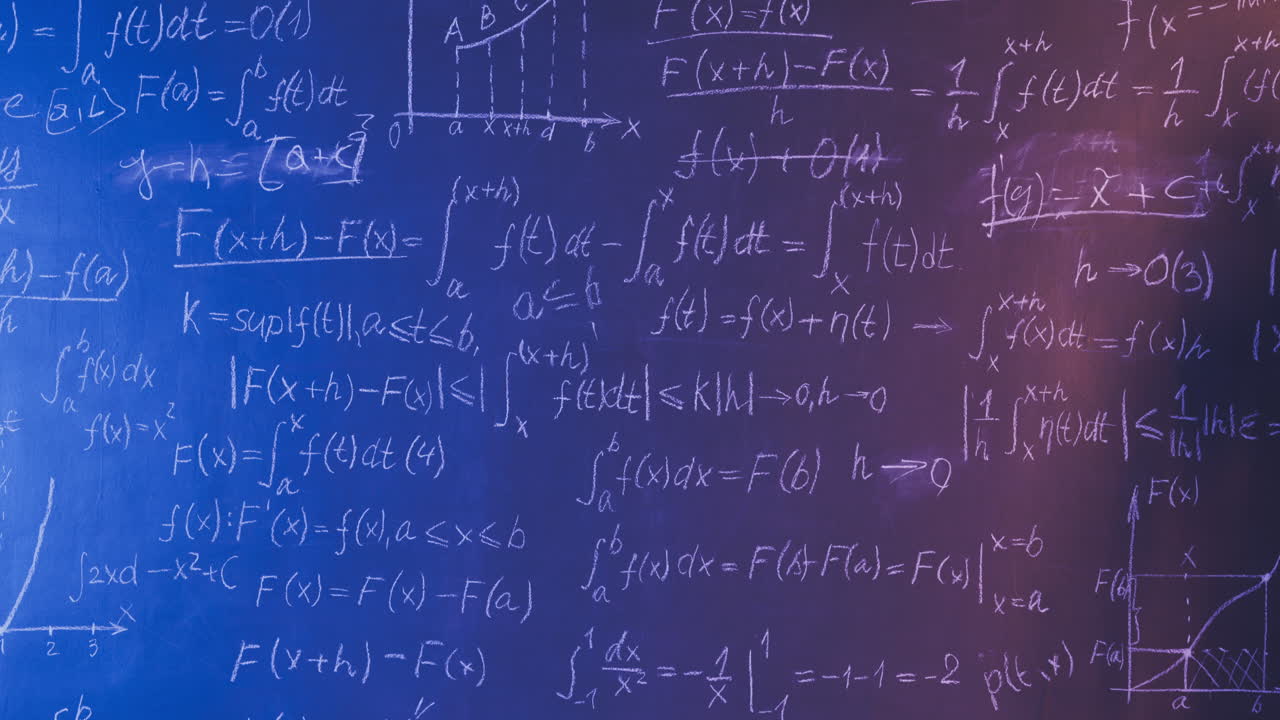 Student Working on a Math Blackboard