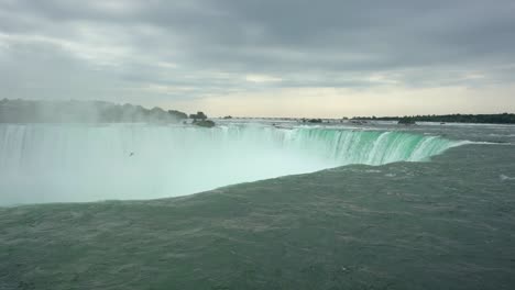 bird swooping in horseshoe falls in niagara falls, canada
