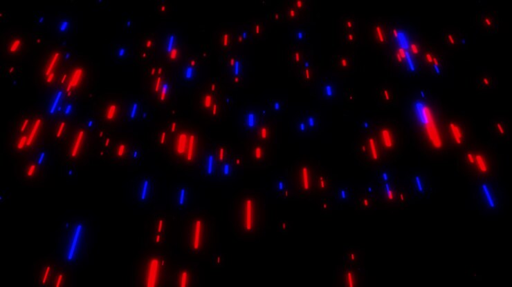 Glowing neon rain abstract background. Beautiful retro 3d animation