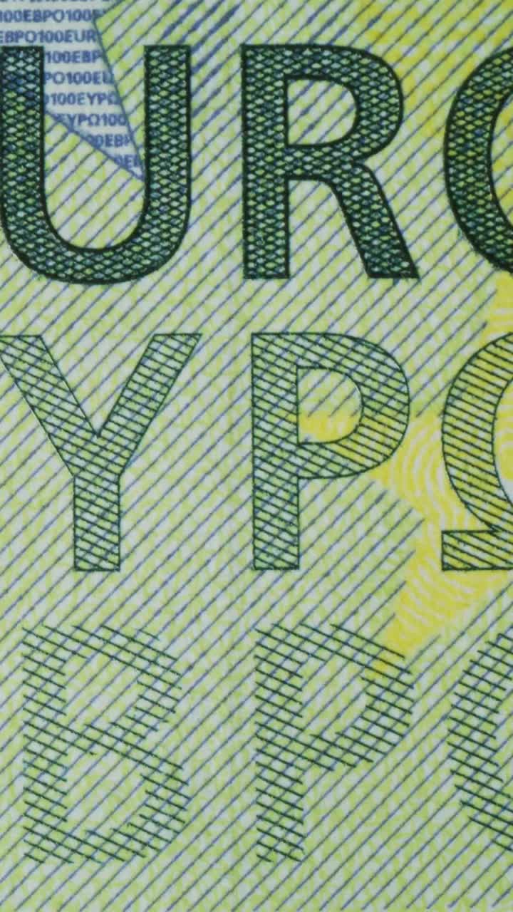 유로 지폐의 숫자 10의 근접 사진