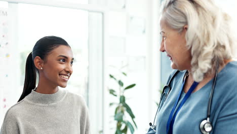 senior doctor, tablet and patient in consultation