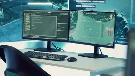 centro de control anti-terrorismo del gobierno equipado con una gran pantalla
