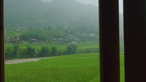 Slow-Motion-Cinematic-Door-Open-to-Sapa-Rice-Fields