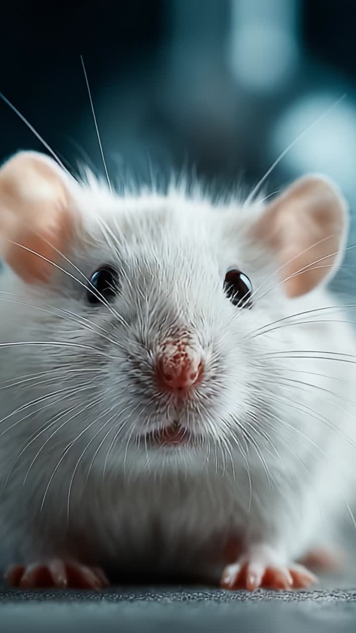 Affascinante topo bianco: un viaggio ravvicinato dalla curiosità alla partenza, che cattura le complessità delle sue caratteristiche e dei suoi movimenti in due inquadrature uniche