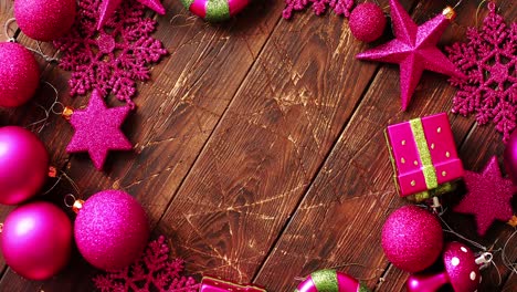 bright christmas decorations on table