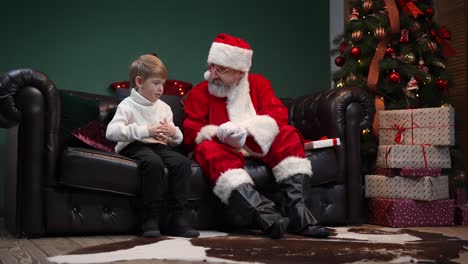 santa and a child on christmas