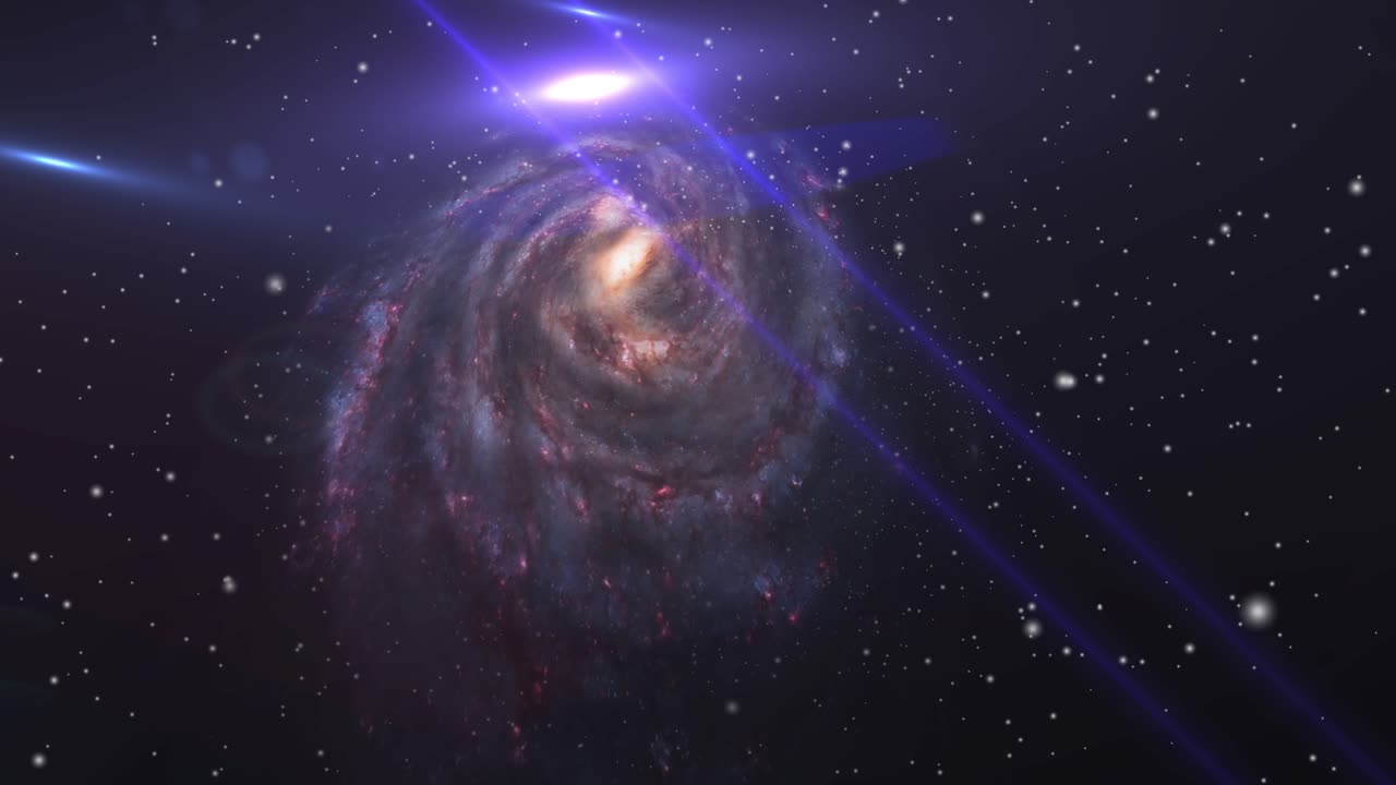 una galaxia en el universo que se mueve con una luz brillante a su alrededor