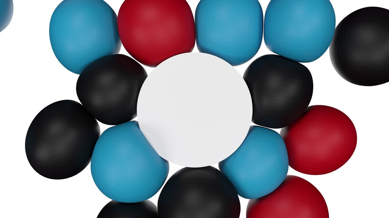 이미지의 중앙에 로고에 의해 끌리는 거품 - 3d 렌더링 - 4k 비디오