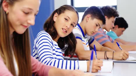 students studying in classroom