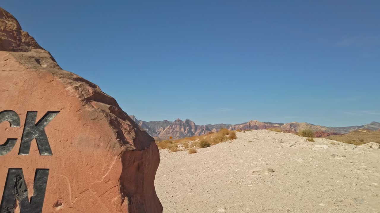 Red Rock Canyon entrance and big sandstone view in Nevada