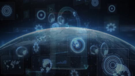animación del procesamiento de datos en todo el mundo