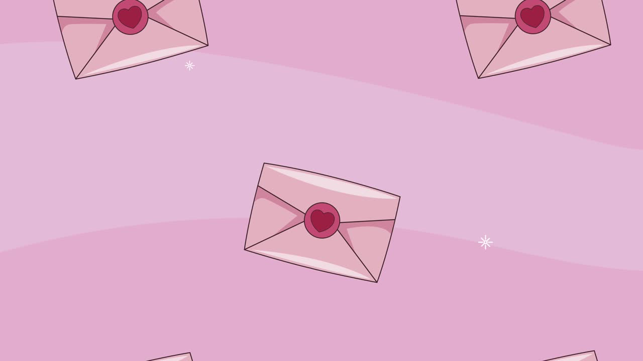 feliz día de san valentín cartas de amor patrón de animación