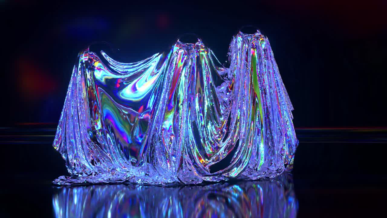 홀로그래픽 드래피드 직물 추상 예술