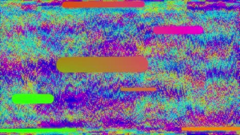 animación de formas de cápsulas coloridas que se mueven a través de un fondo de distorsión multicolor