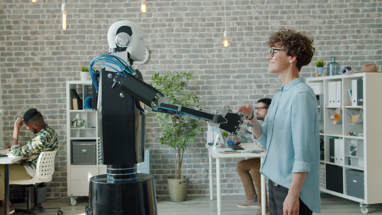 Robot and Human Handshake in Office