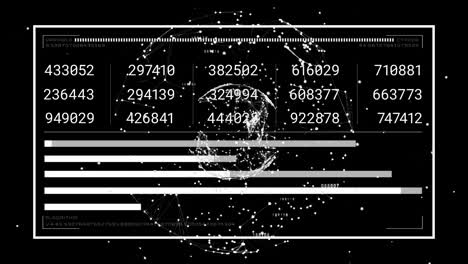 animación digital del procesamiento de datos sobre un diseño de múltiples formas cuadradas sobre fondo negro