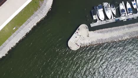 aerial shot of wedding ceremony arbor