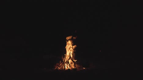 campfire with dark background, nigh time