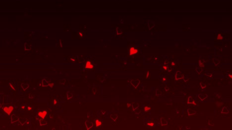 red hearts particles glitter background anniversary hearts balloon motion for valentines day festive