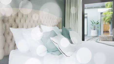 animación de manchas de luz blanca sobre los interiores de las casas