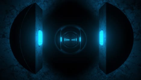 glowing blue tunnel 3d render