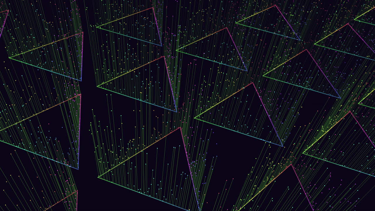 Geometric design dynamic patterns of lines and triangles in vibrant colors