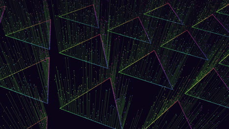 diseño geométrico patrones dinámicos de líneas y triángulos en colores vibrantes