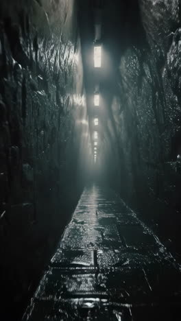 dark, foggy tunnel