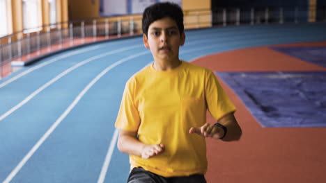 boy training indoors