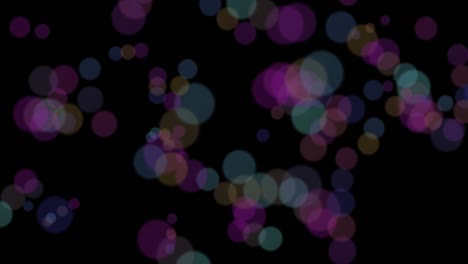 círculos bokeh borrosos volando. círculos brillantes abstractos. efecto desfocado. fondo bokeh borroso. composición horizontal, calidad de video 4k