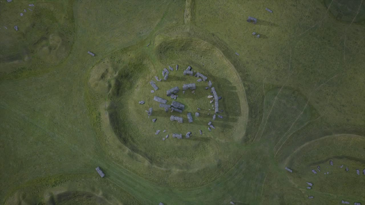 Aerial View of an Ancient Stone Circle