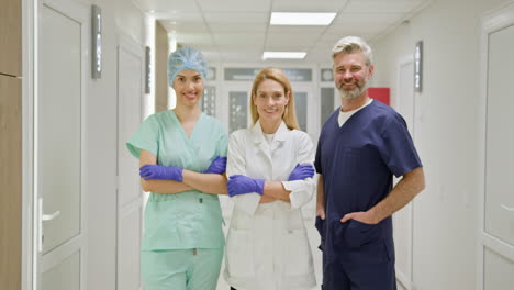 medical team in hospital corridor