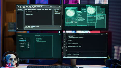 code running on monitors in empty apartment used by hacker stealing state secrets