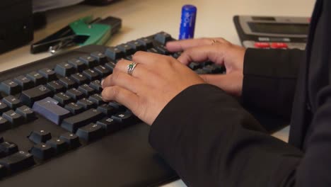 business woman on computer in office