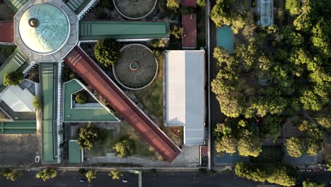 drone shot of lecumberri antique prison centre in mexico city