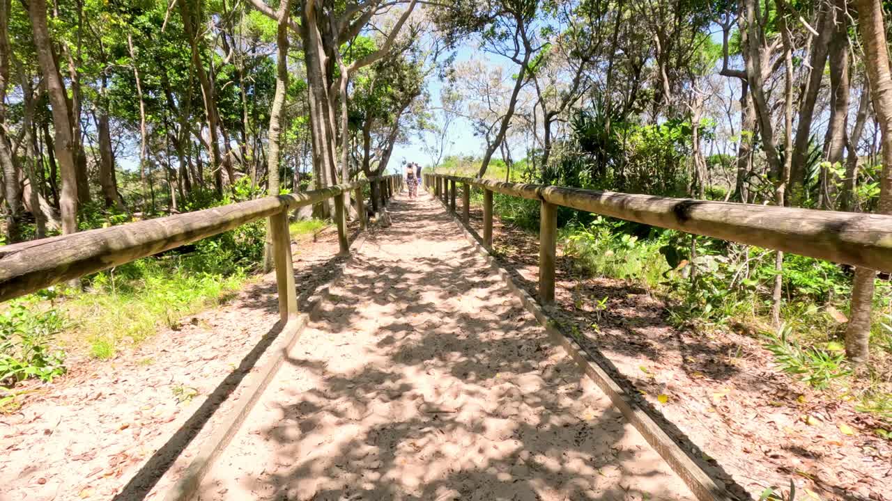 조용한 숲길을 따라 진행