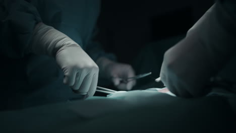 surgical procedure in operating room
