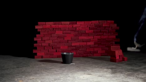 demostración de construcción de ladrillos