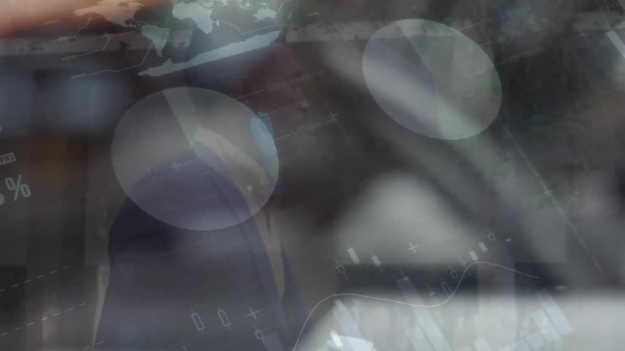 animación del procesamiento de datos financieros sobre la persona que ejerce