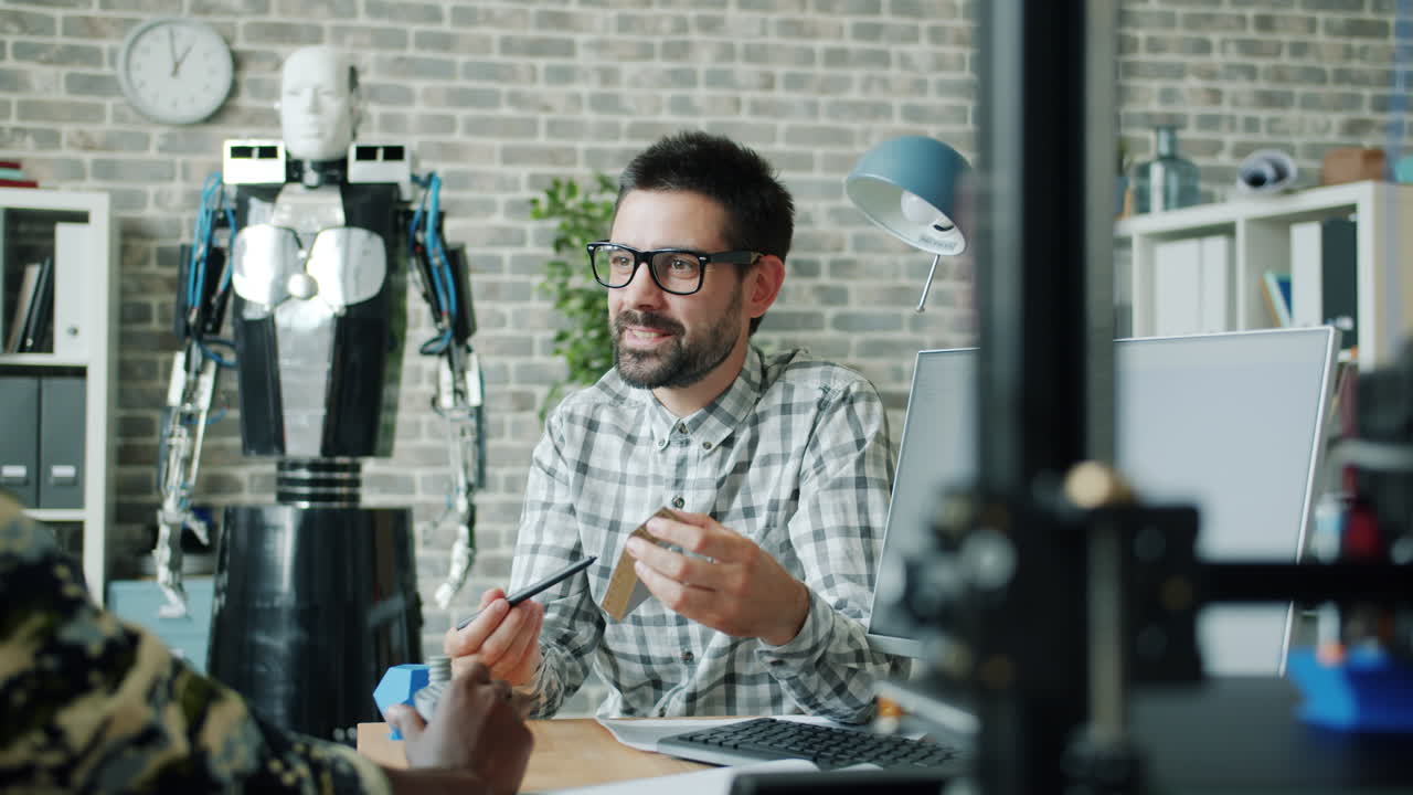 Team Collaboration on a New Technology Project in a Modern Office