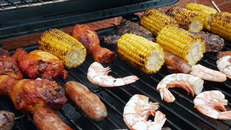 mixed meat and seafood barbecue